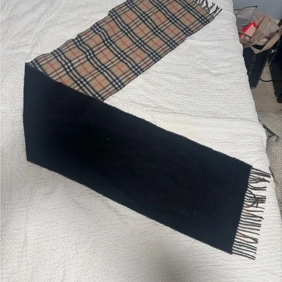 Burberry Beige and Black Check Scarf